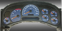 03-05 Chevrolet Silverado 2500, 120 MPH Diesel, 03-05 GMC Sierra 2500 Diesel, 120 MPH, Diesel US Speedo Gauge Faces - Daytona GA (Blue)