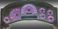 03-05 Chevrolet Silverado 2500, 120 MPH Diesel, 03-05 GMC Sierra 2500 Diesel, 120 MPH, Diesel US Speedo Gauge Faces - Daytona GA (Purple)