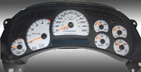 06-07 Chevrolet Silverado 2500, 120 MPH Diesel, 06-07 GMC Sierra 2500 Diesel, 120 MPH, Diesel US Speedo Gauge Faces - Daytona GA (Silver)