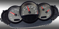 01-04 Porsche Boxter, 150 MPH, 8000 Tach US Speedo Gauge Faces - Stainless Steel SS Kit (White)