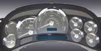 03-05 Cadillac Escalade, 120 MPH, Gas Trans Temp US Speedo Gauge Faces - Stainless Steel SS Kit (White)