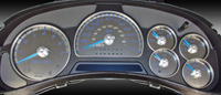 06-07 Chevrolet Trailblazer, 06-08 GMC Envoy US Speedo Gauge Faces - Stainless Steel SS Kit (Blue)