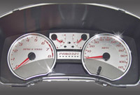 05-08 Chevrolet Cobalt, 110 MPH, 8000 Tach, 05-08 GMC Canyon US Speedo Gauge Faces - Stainless Steel SS Kit (Red)