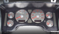 02-05 Dodge Ram, Diesel US Speedo Gauge Faces - Stainless Steel SS Kit (Red)