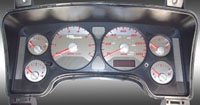 06-07 Dodge Ram, Gas US Speedo Gauge Faces - Stainless Steel SS Kit (Red)