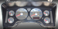 06-07 Dodge Ram, Diesel US Speedo Gauge Faces - Stainless Steel SS Kit (Blue)