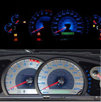 05-06 Toyota Tundra, Automatic US Speedo Gauge Faces - Stainless Steel SS Kit (Blue)