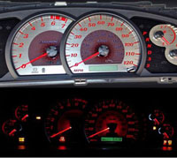 05-06 Toyota Tundra, Automatic US Speedo Gauge Faces - Stainless Steel SS Kit (Red)