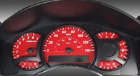 04-07 Nissan Armada, 140 MPH, 7000 Tach, 04-07 Nissan Titan, 140 MPH, 7000 Tach US Speedo Gauge Faces - Daytona GA (Red)