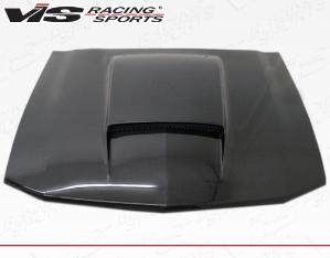 2005-2009 Ford MUSTANG 2dr VIS Carbon Fiber Hood - Stalker X Style - Black