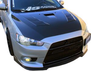 2008-2015 Mitsubishi EVO 10 4dr VIS Carbon Fiber Hood - Terminator GT Style - Black