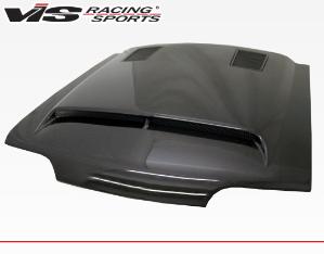 87-93 Ford MUSTANG 2dr VIS Carbon Fiber Hood - GT 500 Style