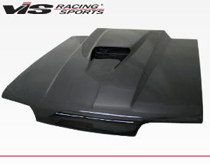 87-93 Ford MUSTANG 2dr VIS Carbon Fiber Hood - SS Style