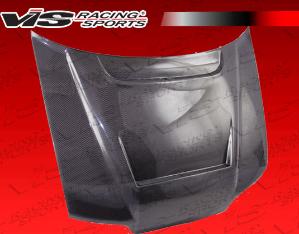 88-91 Honda CRX (JDM) HB VIS Carbon Fiber Hood - JS Style - Black