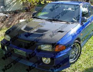 93-96 Mitsubishi Mirage 4dr VIS Carbon Fiber Hood - EVO 5 Style