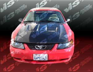 94-98 Ford MUSTANG 2dr VIS Carbon Fiber Hood - Heat Extractor Style