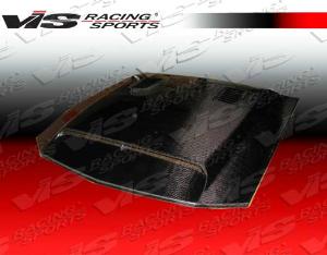 94-98 Ford MUSTANG 2dr VIS Carbon Fiber Hood - GT 500 Style