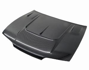 95-96 Nissan 240SX 2dr VIS Carbon Fiber Hood - Drift 2 Style