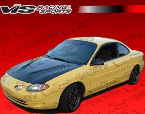 98-03 Ford Escort ZX 2 2dr VIS Carbon Fiber Hood - Invader Style