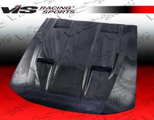 99-04 Ford MUSTANG 2dr VIS Carbon Fiber Hood - Mach 5 Style