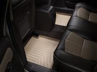 2004-2011 Chrysler Pacifica 2nd Row. Two-piece part Weathertech Rubber Floormats - Rear FloorLiner (Tan) - Digital Fit - Third Row