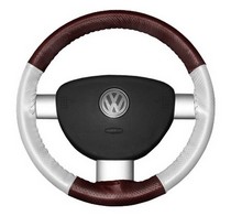 80-84 5 Series, 80-84 7 Series, 80-90 Land Cruiser, 80-91 Vanagon, 90-94 Montero Wheelskins Steering Wheel Cover - EuroPerf, Perforated All Around (Burgundy Top / White Sides)