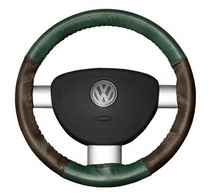 80-84 5 Series, 80-84 7 Series, 80-90 Land Cruiser, 80-91 Vanagon, 90-94 Montero Wheelskins Steering Wheel Cover - EuroPerf, Perforated All Around (Green Top / Brown Sides)