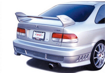 96-00 Honda Civic 2DR Wings West Paintable Wings - Shark Wing w/ L.E.D.