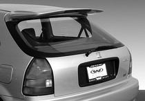 96-00 Honda Civic Hatchback Wings West Paintable Wings - Whale Tail w/ L.E.D.