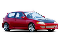 92-95 Honda Civic 3DR Wings West Big Mouth Fender Flares, Extreme (Urethane)