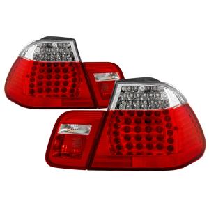 BMW E46 3-Series Sedan 2002-2005 (Does not Fit Coupe Models) Xtune LED Tail Lights - Red Clear