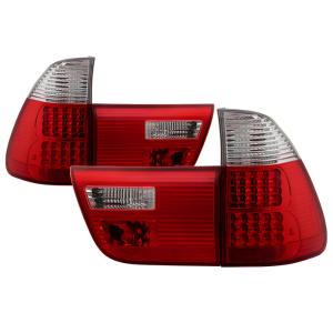 BMW E53 X5 00-06 Xtune 4-Piece LED Tail Lights - Red Clear