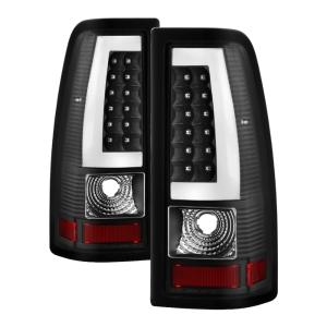 Chevy Silverado 1500/2500/3500 99-02, GMC Sierra 1500/2500/3500 99-03 Xtune Light Bar Style LED Tail Lights - Black