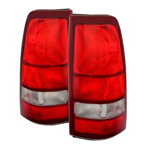 Chevy Silverado 99-02, GMC Sierra 99-06 Xtune OE Style Tail Lights - Red Clear