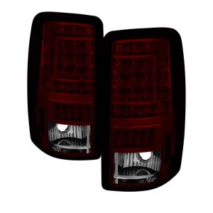 Chevy Suburban 1500/2500 00-06, Chevy Tahoe 1500/2500 00-06, GMC Yukon/Yukon XL 00-06  / GMC Yukon Denali/Denali XL 01-06  ( Lift Gate Style Only ) Xtune Version 2 C Shape LED Tail Lights - Red Smoke