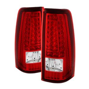 Chevy Silverado 1500/2500/3500 99-02, GMC Sierra 1500/2500/3500 99-03 Xtune Version 2 LED Tail Lights - Red Clear