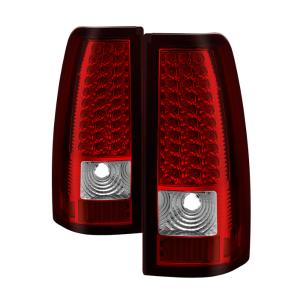 Chevy Silverado 1500/2500/3500 99-02, GMC Sierra 1500/2500/3500 99-03 Xtune LED Tail Lights - Red Clear