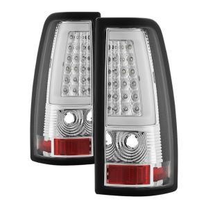 Chevy Silverado 1500/2500/3500 99-02, GMC Sierra 1500/2500/3500 99-03 Xtune Version 3 Tail Lights - Light Bar LED - Chrome