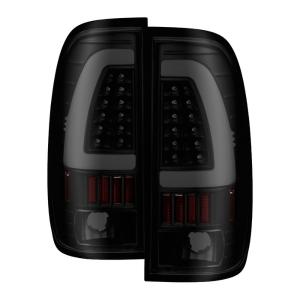 Ford F150 Styleside 97-03, F250 Super Duty 99-07, F350 Super Duty 99-07 Xtune Light Bar LED Tail Lights - Black Smoke