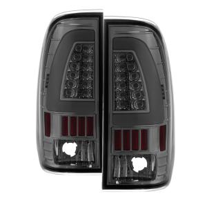 Ford F150 Styleside 97-03, F250 Super Duty 99-07, F350 Super Duty 99-07 Xtune Light Bar LED Tail Lights - Smoke