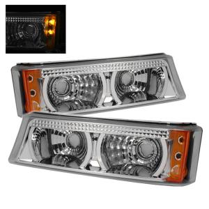 Chevy Silverado 03-06 Xtune Amber Bumper Lights - Chrome