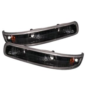 Chevy Silverado 99-02, Chevy Tahoe 00-06, Chevy Suburban 00-06 Xtune Amber Reflector Bumper Lights - Black