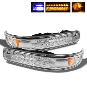 Chevy Silverado 99-02, Chevy Tahoe 00-06, Chevy Suburban 00-06 Xtune LED Amber Bumper Lights - Chrome