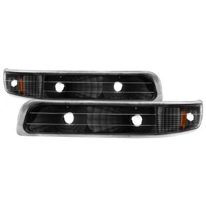 Chevy Silverado 99-02, Chevy Tahoe 00-06, Chevy Suburban 00-06 Xtune Amber Reflector Bumper Lights - Black