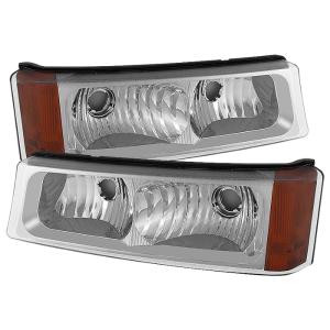 Chevy Silverado 03-06 Xtune Bumper Lights - Amber Reflector - Chrome