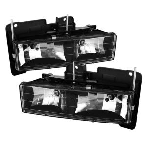 Chevy C/K Series 1500/2500/3500 88-99, Chevy Tahoe 95-99, GMC C/K Series 1500/2500/3500, GMC Jimmy 92-94, GMC Yukon 92-99 ( Replaceable City Lights ), Chevy Suburban 88-98 Xtune Crystal Headlights - Black