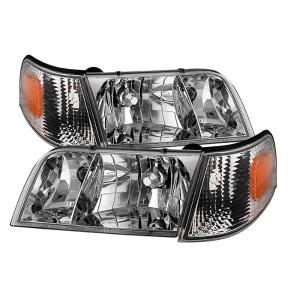 Crown Victoria 98-11 Xtune Crystal HeadLights With Corner Lights set - Chrome