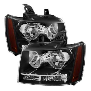 Chevy Suburban 1500/2500 07-14, Chevy Tahoe 07-14, Avalanche 07-14 Xtune Crystal Headlights - Black