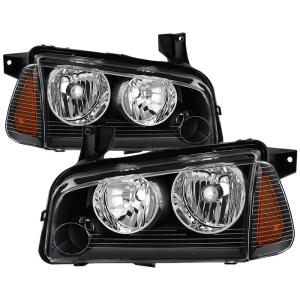 Dodge Charger 05-10  Halogen Only (Does Not Fit HID Model) Xtune OEM Style Headlights with Corner 4-Piece - Black