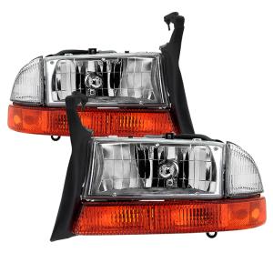 Dodge Dakota 1997-2004, Durango 1998-2004 Xtune OEM Style Headlights With Bumper Signal Lights - Chrome